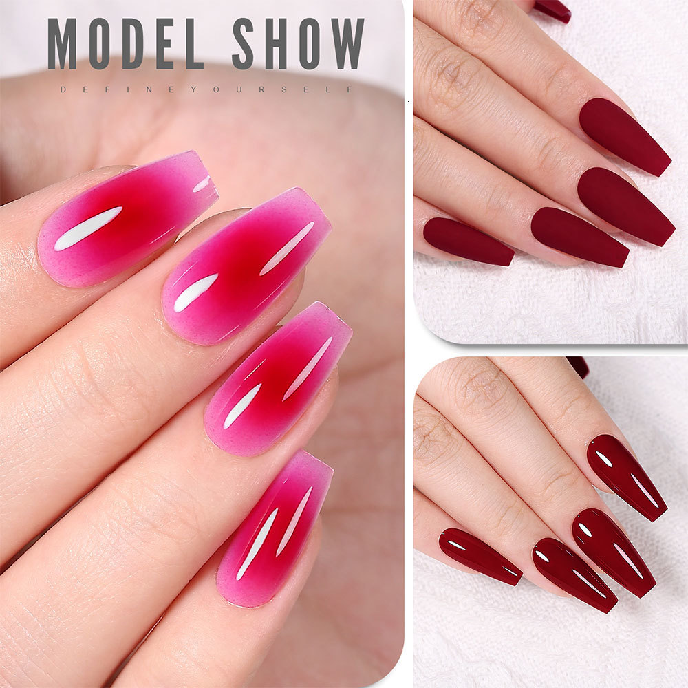 Nail Polish YOKEFELLOW 10ML Gel Nail Polish Sparkle Red Gel Polish Soak Off UV LED Gel Varnish 122 Colors Nail Art Manicure Gifts for Women 230706