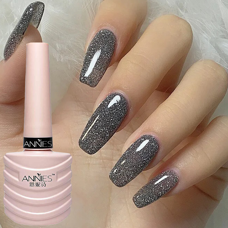 Nail Gel 12 Colors Reflective Sparkling Nail Gel Polish 15ml Holographic Glitter Effect Semi Permanent Soak Off Auroras UV Gel Nail Art 230706