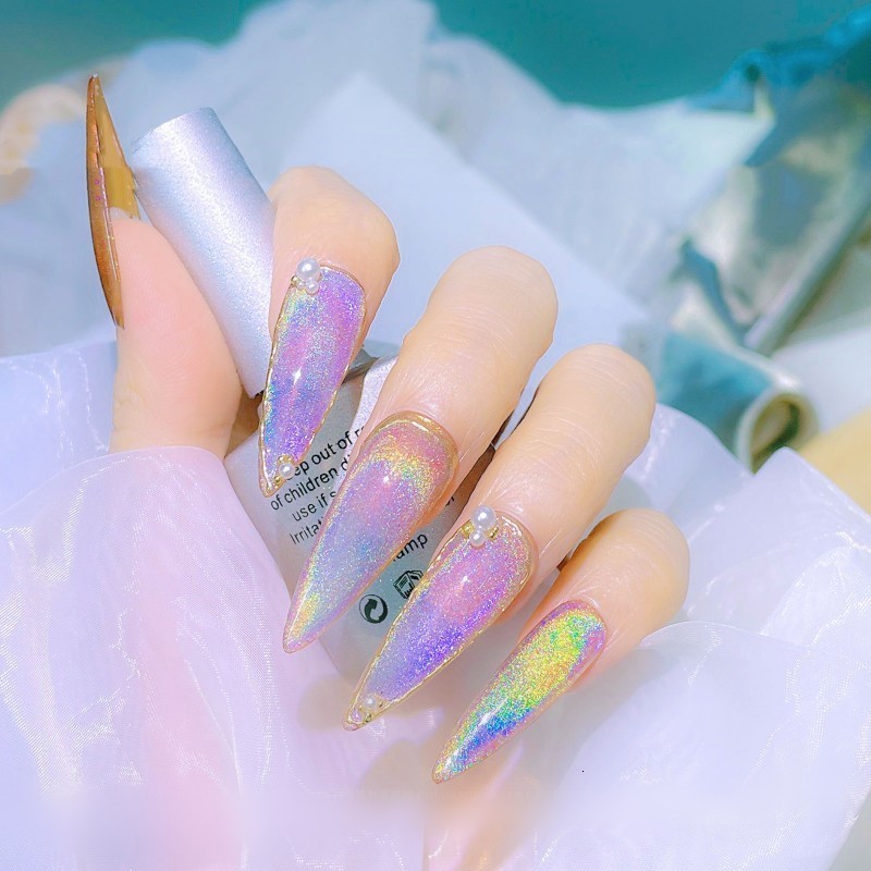 Nail Gel Cat Eye Magnetic Nail Gel Polish Rainbow Holographic Laser Sparkling DIY UV Nail Gel Soak Off Manicure Varnish Nail Tool 8ML 230706