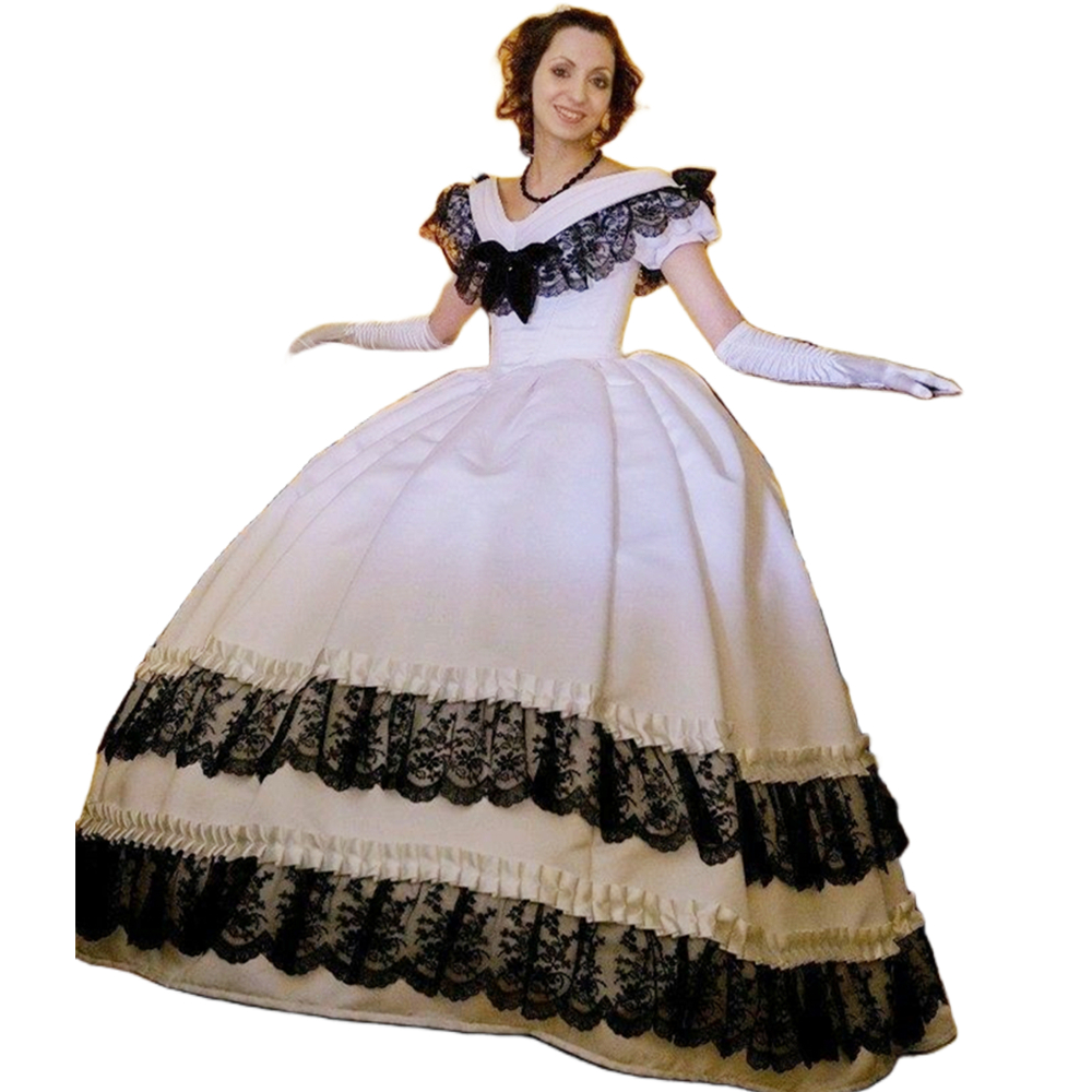 Black And White Wedding Dresses Short Sleeves Vintage Satin Bridal Gowns Floor Length Gothic Vestido De Novia 2023