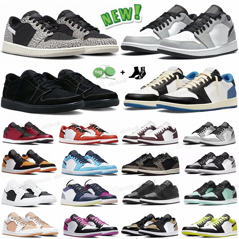 Jumpman 1 low basketball shoes top og 1s golf panda purple Black Cement Phantom Light Smoke Grey Travis Olive Reverse Mocha wolf for women men trainer sports sneakers