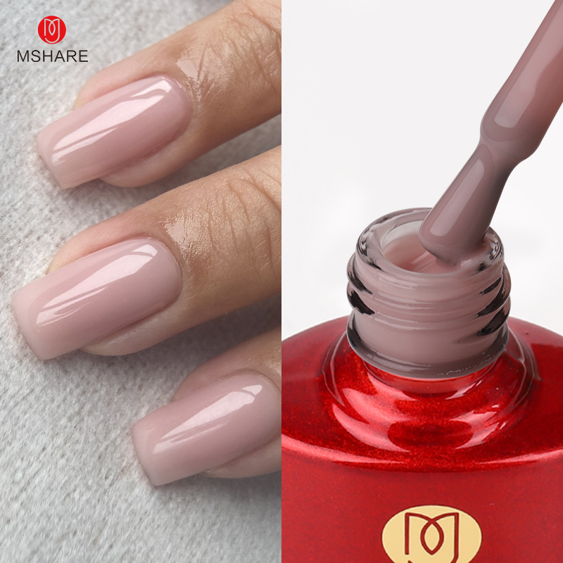 Nail Polish MSHARE Milky Pink Rubber Base Gel Glitter Camouflage Color Coat Soak Off Nails Gels Varnish Lacquer 10ml UV LED Gel 230706