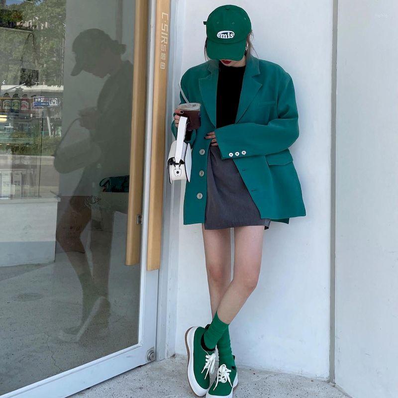 Womens Suits UNXX Korean Blazer Women Fashion Solid Color Casual Suit Jacket Streetwear Loose Jackets Office Lady Harajuku