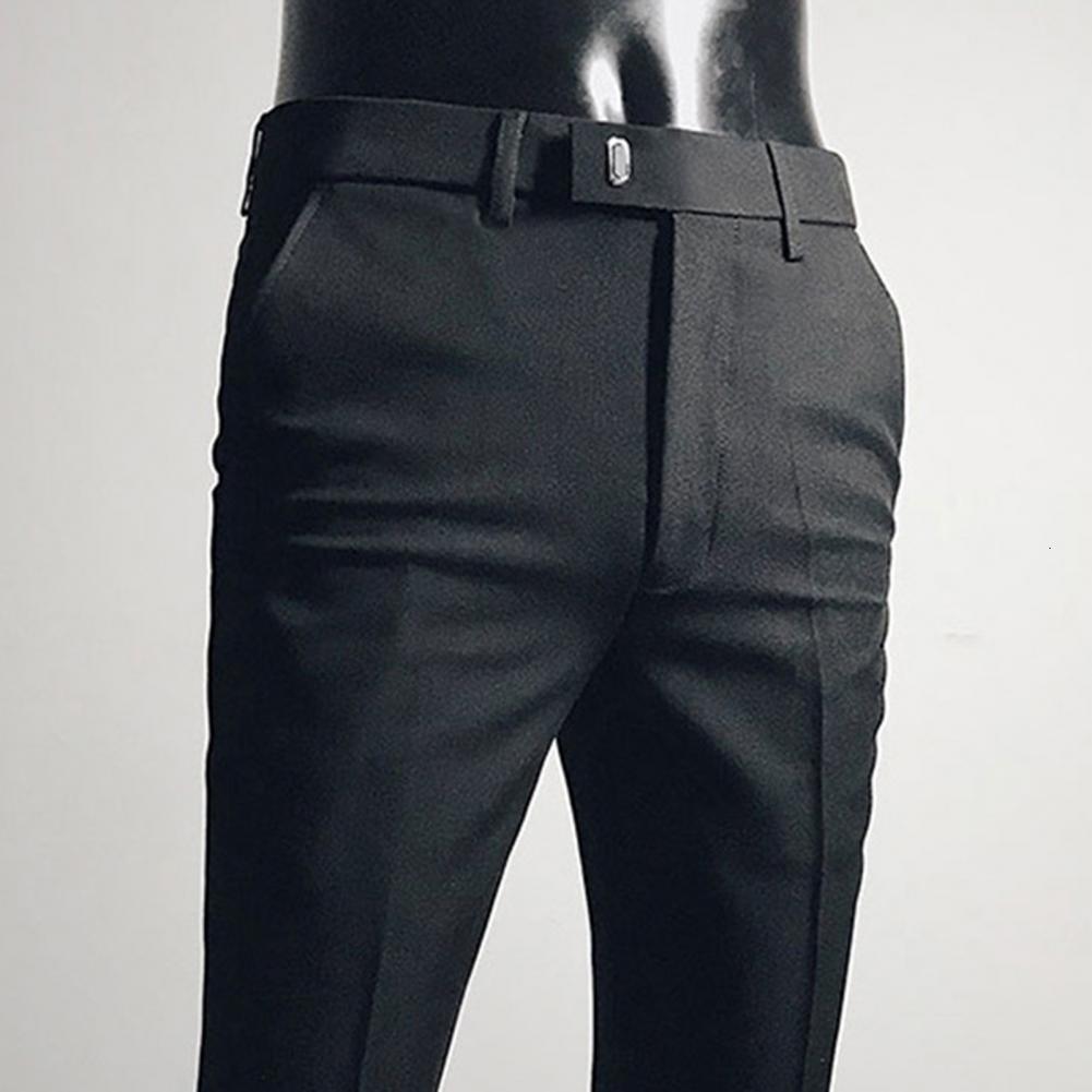 Men's Pants Men Business Straight Formal Cropped Korean Style Suit Zipper Fly Office Social Trousers Streetwear 230705