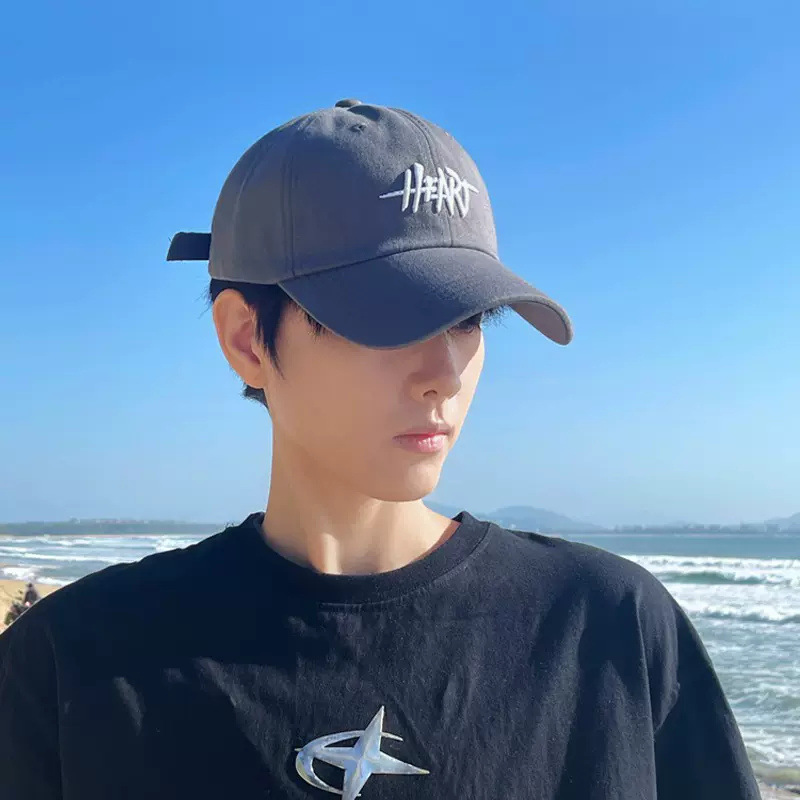 Heart Embroidery Baseball Cap Cotton Fashion Outdoor Fishing Sunscreen Sports Hart Adjustable Solid Color Dad Hats