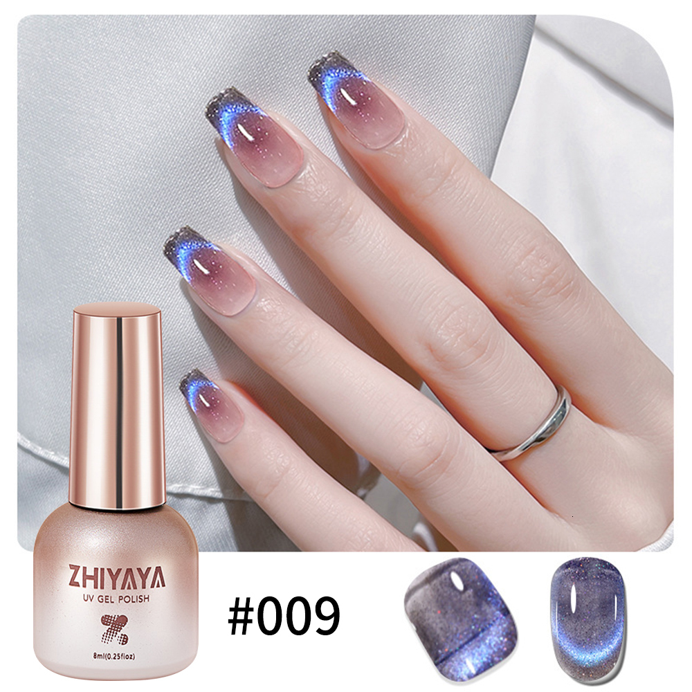 Nail Gel 8ml 9D Rainbow Cat Magnetic Gel Pink Purple Blue Magnetic Nails Soak Off UV LED UV Gel Semi Permanent Varnish Nail Arts Tools 230706