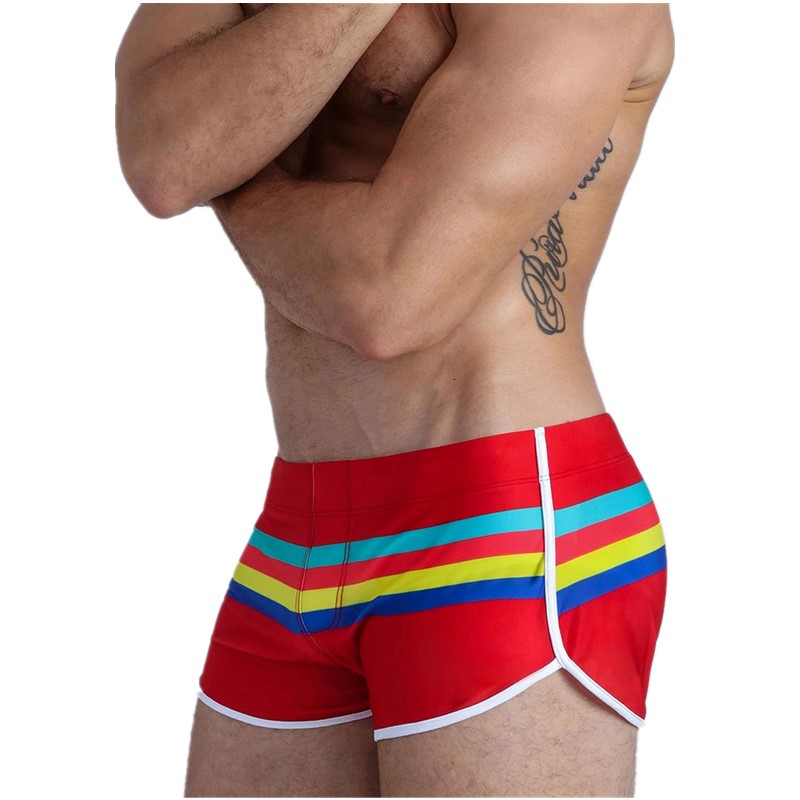 Men's Shorts Sexy striped men's swimsuit shorts Pushup mat beach surfing 230705