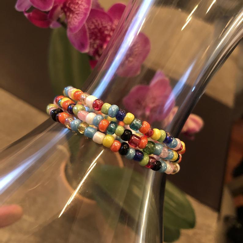 Chain Simple Fashion Multicolor Boho Handmade Elastic Seeds Beaded Bracelets for Women Jewelry Personality Beach Accessories 230706