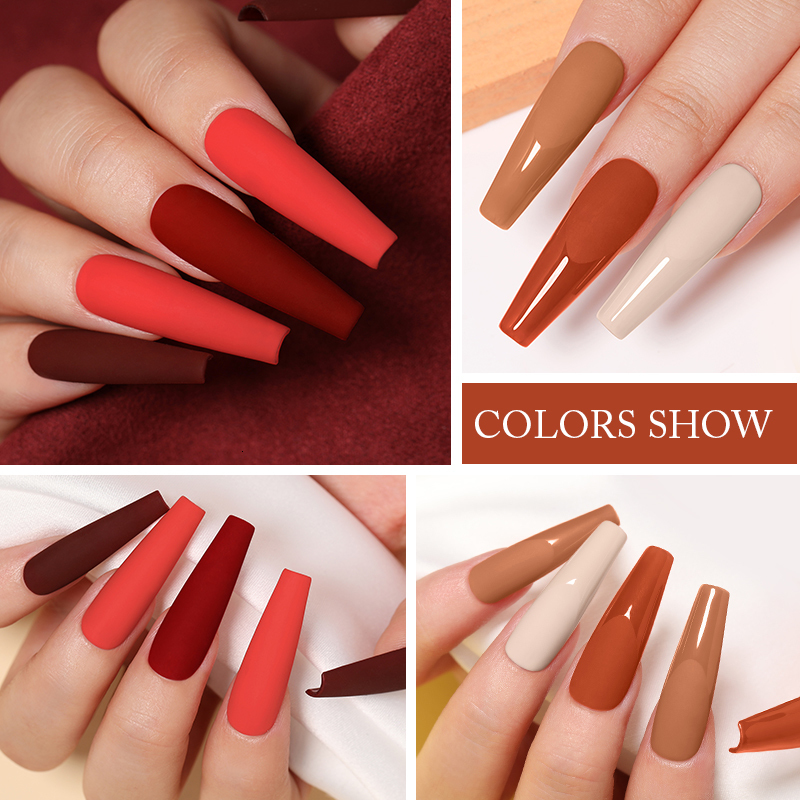 Nail Polish UR SUGAR 75ml Autumn Red Series Nail Gel Polish Gel Paint Nail Art Semi Permanent Nail Art Manicure Soak Off LED UV Nail Gel 230706