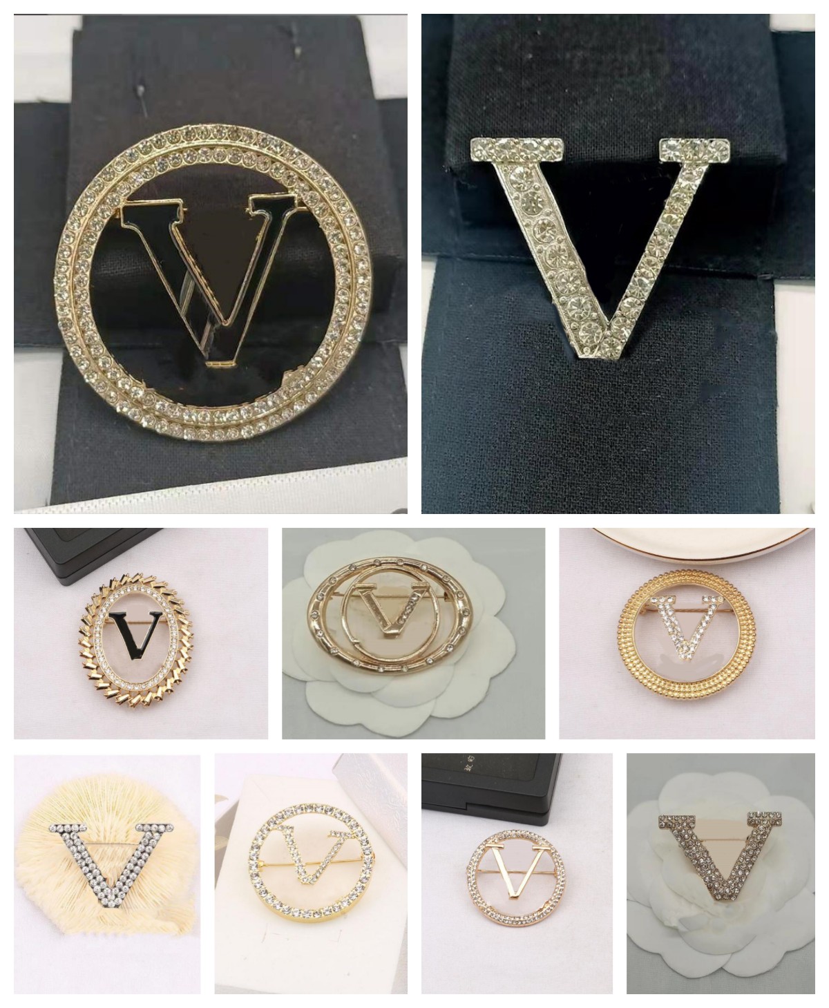 Luxury Design Brand Desinger Brooch Women Crystal Rhinestone Pearl Letter Brooches Suit Pin Fashion Jewelry Clothing Decoration Accessories 20style