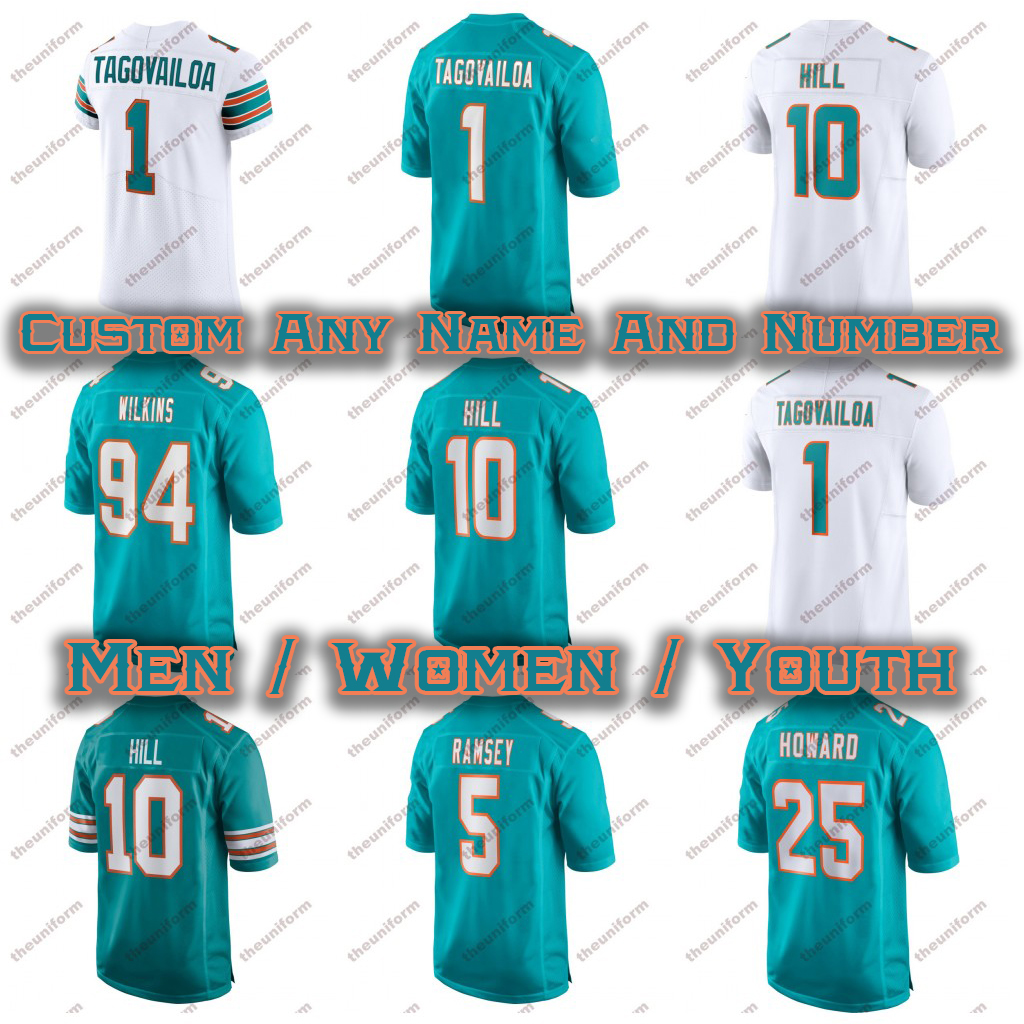 Custom Mens 1 Tagovailoa 10 Hill 17 Waddle American Football Jerseys 5 Ramsey 2 Chubb 8 Holland 15 Phillips 25 Howard Womens Youth Football Jersey Size -5XL, Black
Custom Mens 1 Tagovailoa 10 Hill 17 Waddle American Football Jerseys 5 Ramsey 2 Chubb 8 Holland 15 Phillips 25 Howard Womens Youth Football Jersey Size -5XL, Black