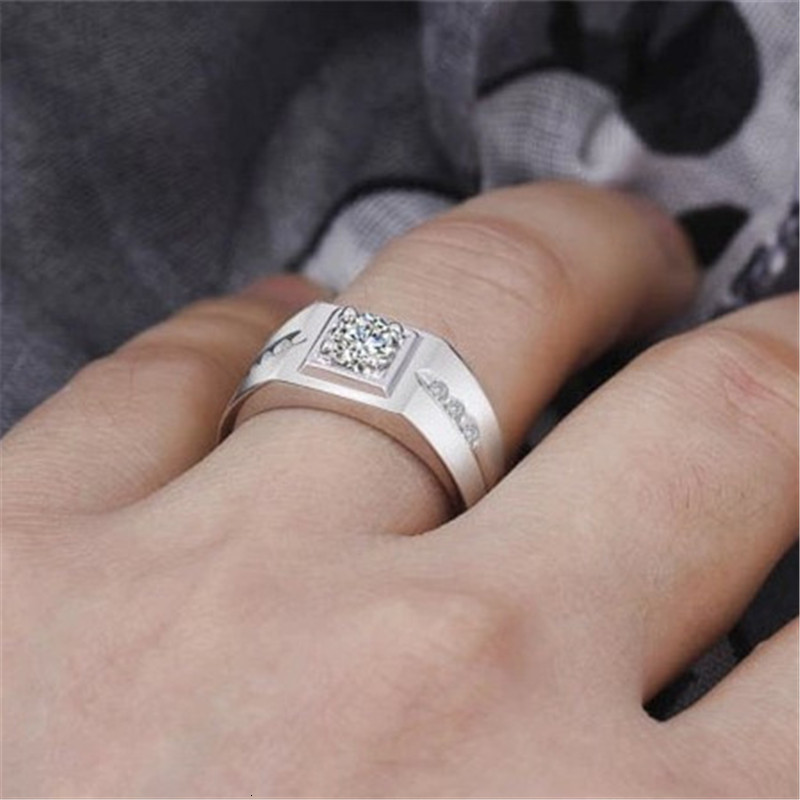 Band Rings Mens Classic Simple Cubic Zircon 8MM Wide Ring Fashion Jewelry Gifts R0252 Size US 789101112 230706