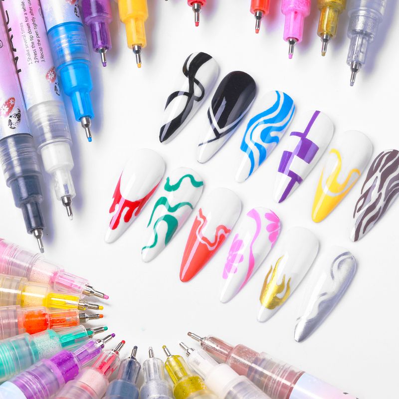 Nail Gel Nail Art Drawing Graffiti Pen Waterproof Painting Liner Brush DIY 3D Abstract Lines Fine Details Flower Pattern Manicure Tools 230706