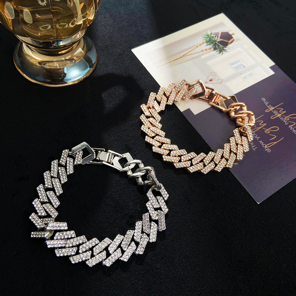 Chain Fashion Cuban Bracelet Necklace Couple Cuban Chain Bungee Hip Hop Trend Bracelet Necklace Men and Women Jewelry Gifts 230706