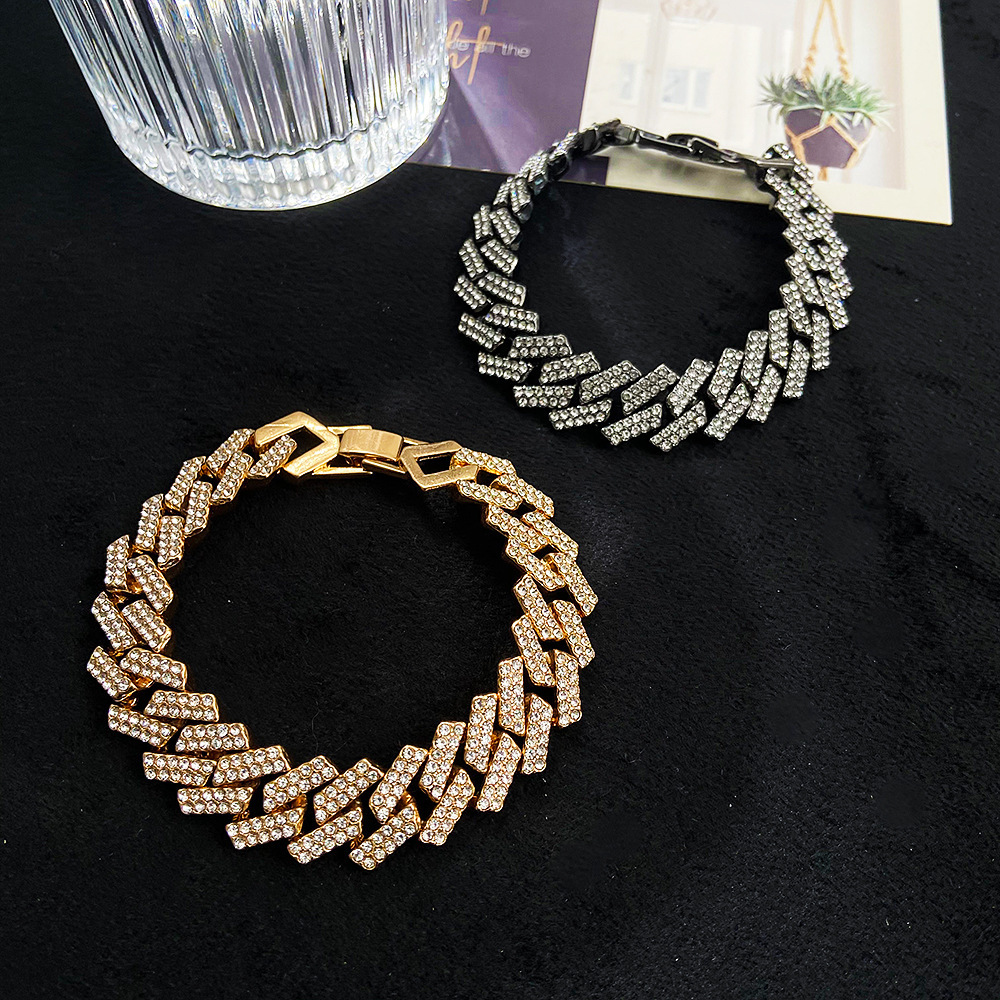 Chain Fashion Cuban Bracelet Necklace Couple Cuban Chain Bungee Hip Hop Trend Bracelet Necklace Men and Women Jewelry Gifts 230706