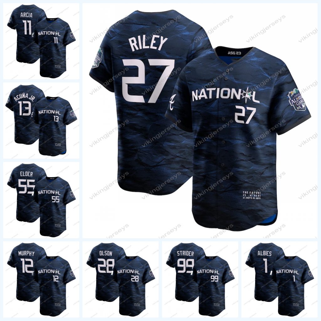 13 Ronald Acuna Jr. Braves 2023 All Star Game Jersey 12 Sean Murphy 11 Orlando Arcia 28 Matt Olson 1 Ozzie Albies 27 Austin Riley 99 Spencer Strider 55 Bryce Elder, Women cool base
13 Ronald Acuna Jr. Braves 2023 All Star Game Jersey 12 Sean Murphy 11 Orlando Arcia 28 Matt Olson 1 Ozzie Albies 27 Austin Riley 99 Spencer Strider 55 Bryce Elder, Women cool base
