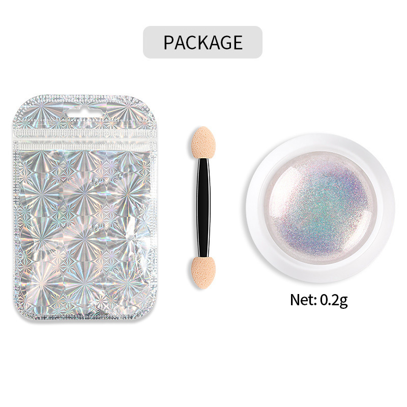 Nail Glitter Shell Pearl Nail Powder Pigment Mirror White Rubbing on Nail Glitter Dust Chrome Aurora Manicure Nail Art Decoration 230705