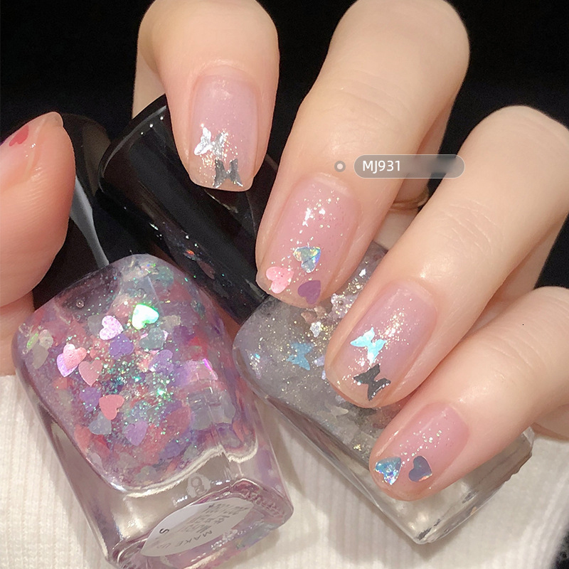 Nail Gel 8ml Nail Art Tearable Quick Dry Normal Without Lamp Nail Polish Glitter Sequins UV Varnish Matte Waterproof Nobake Nail Polish 230706