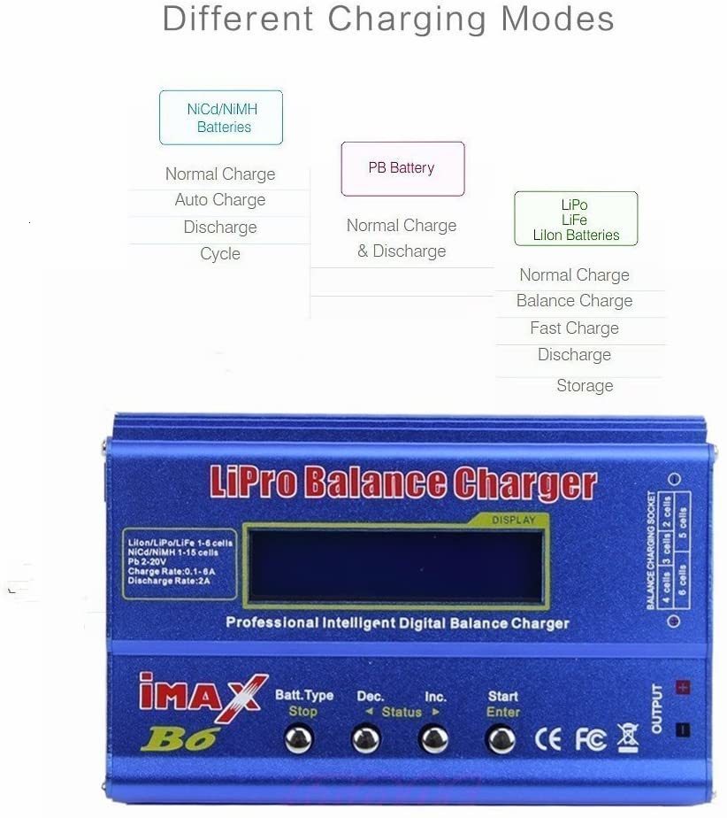 Parts Accessories iMAX B6 80W Battery Charger Lipo NiMh Liion NiCd Digital RC IMAX B6 Lipro Balance Charger Discharger 72W Adjustable Adapter 230705