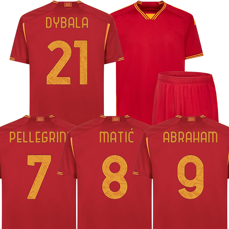 23 24 DYBALA AOUAR Soccer jerseys TOTTI maglia Pellegrini belotti Abraham 2023 2024 Football shirts MANCINI men kids kit EL SHAARAWY Uniform RoMaS, Home
23 24 DYBALA AOUAR Soccer jerseys TOTTI maglia Pellegrini belotti Abraham 2023 2024 Football shirts MANCINI men kids kit EL SHAARAWY Uniform RoMaS, Home