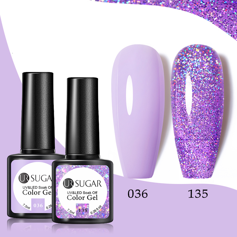 Nail Polish UR SUGAR 75ml Matte Gel Nail Polish Varnishes Hybrid Purple Glitter Color Gel For Nails Varnish Soak Off UV Gel DIY Nail Art 230706