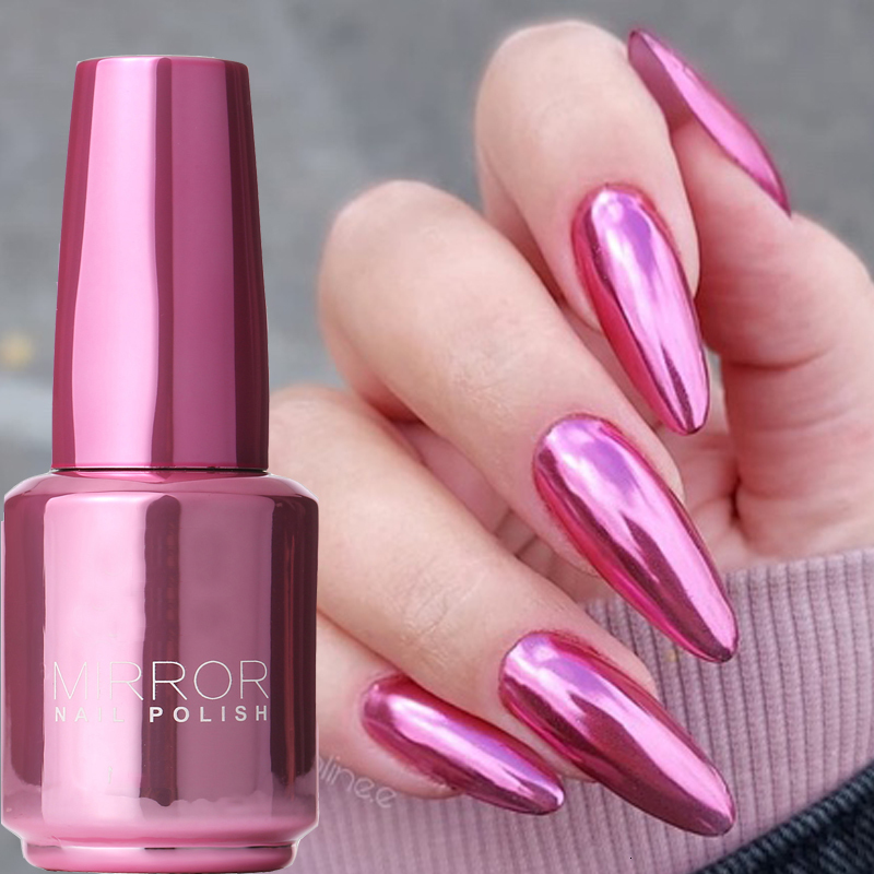 Nail Gel 12 Colors Mirror Polish Longlasting Quickdrying Metallic Silver Purple Rose Gold Nail Polish Is Not Peelable Nails Decoration 230706