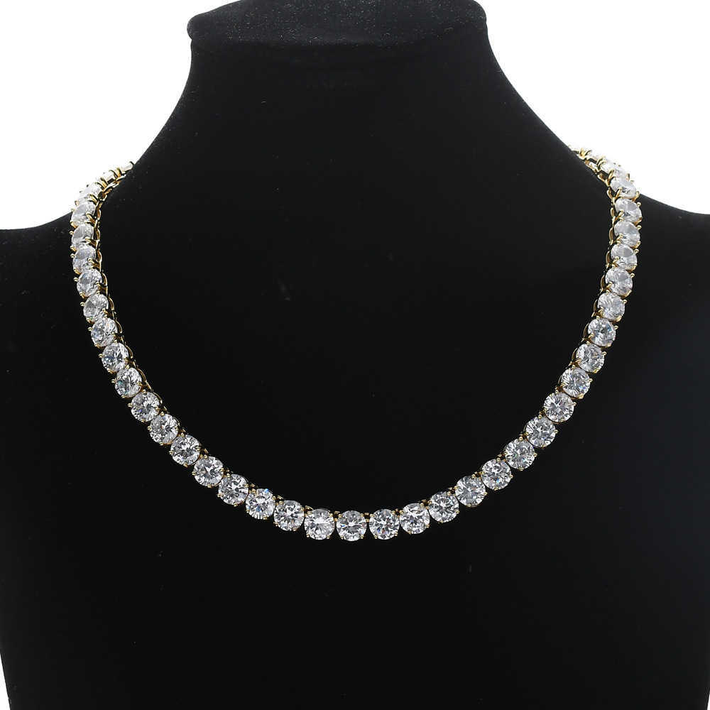 Gzw 8mm Width Tennis Chain Necklace And Bracelet Copper Chains Micro Inlaid Bling Bling Cubic Zircon Single Row Mens Cool Miamia Street Hip Hop Jewelr