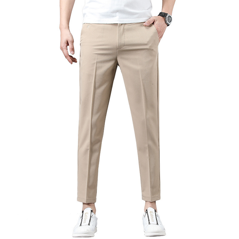 Men's Pants Ice Silk Men Thin Summer Ankle Casual Business Elastic Korean Style Slim Fit Daily Youth Teen Long Trousers 230705