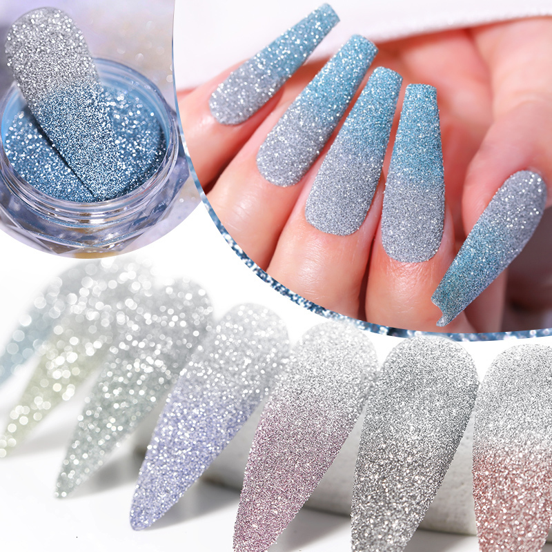 Nail Glitter Reflective Thermal Nail Powder Glitter Nail Shinning Crystal Sequin Chrome Pigment UV Gel Polish Nail Art Decoration 230705