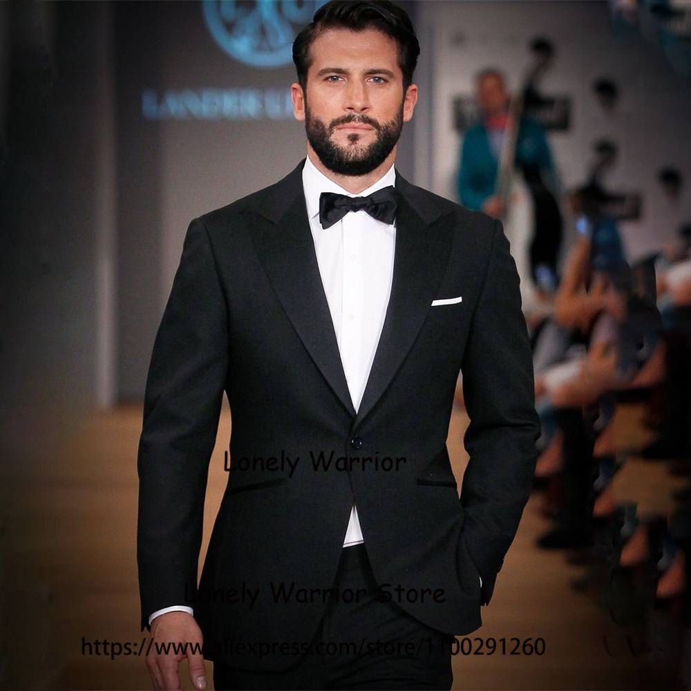 Men's Suits Blazers Fashion Black Mens Suit Slim Fit Formal Business Blazer Hombre Wedding Groom Tuxedo Daily 2 Piece Set Jacket Pants Costume Ho