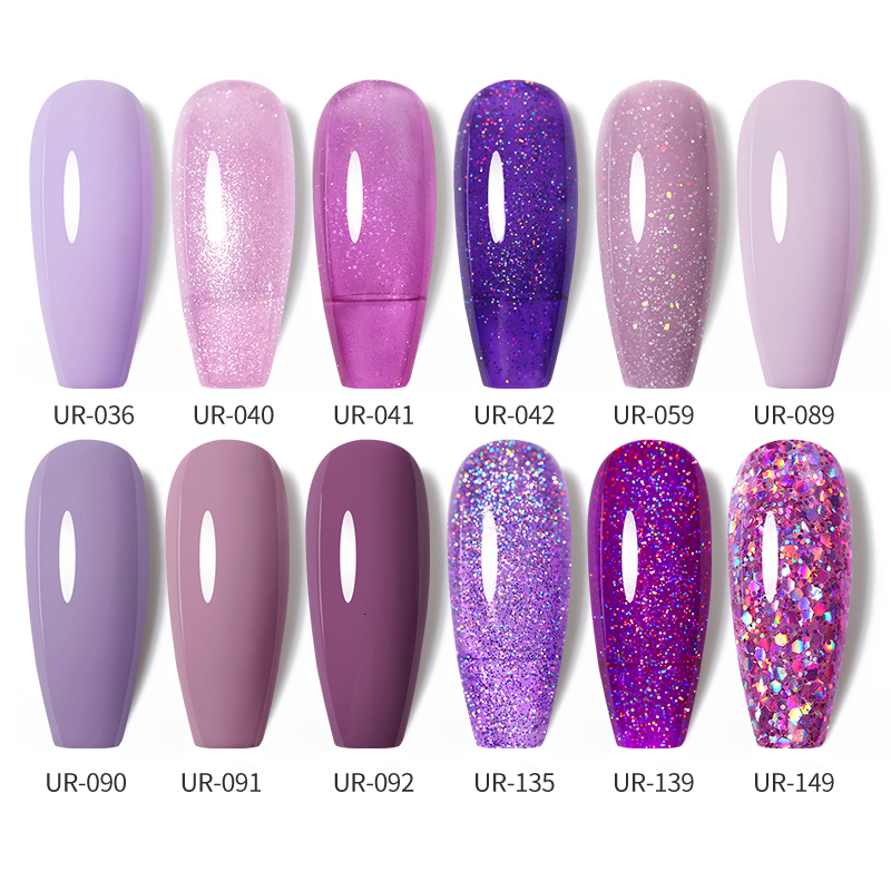 Nail Polish UR SUGAR 75ml Matte Gel Nail Polish Varnishes Hybrid Purple Glitter Color Gel For Nails Varnish Soak Off UV Gel DIY Nail Art 230706
