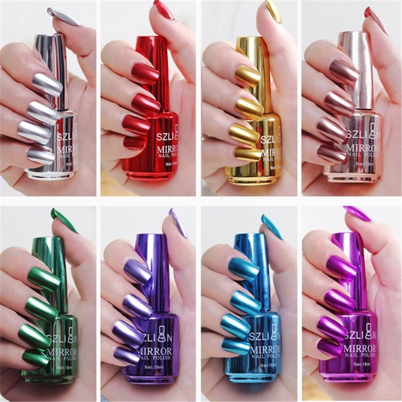 Nail Gel 12 Colors Mirror Polish Longlasting Quickdrying Metallic Silver Purple Rose Gold Nail Polish Is Not Peelable Nails Decoration 230706