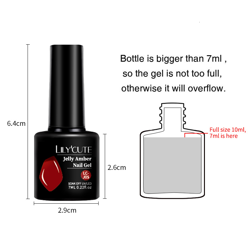 Nail Polish LILYCUTE 7ML Jelly Amber Gel Nail Polish Brown Crystal Translucent Dull Color Nail Art Gel Semi Permanent UV Gel Polish Varnish 230706