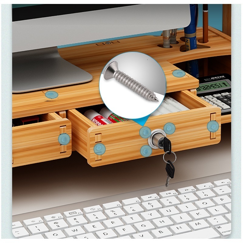 Pencil Cases Computer Elevated Monitor Bracket Desktop Storage Shelf Desk Rack 230705