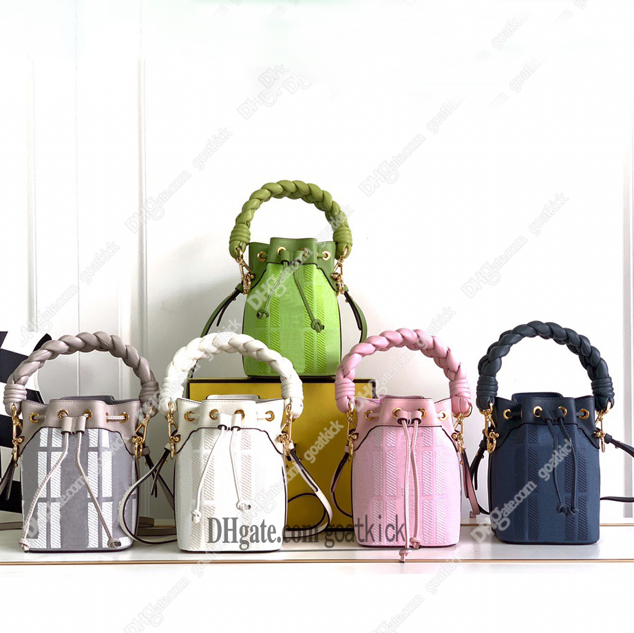 Mon Tresor Canvas Mini Bag Jacquard Embroidery Bucket Drawstring Totes Women Shoulder Crossbody Designer Luxury Handbags Fashion Lady Purses wall