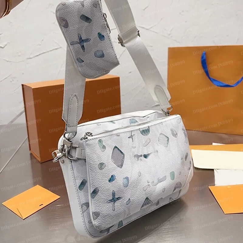 Luxury Designer Bags 10A Men 3pcs Trio Crossbody Bag Shoulder Messenger Handbag Women Wallet Removable Zipper Clip Purse Coated Spray Pocket With Original Box, White
Luxury Designer Bags 10A Men 3pcs Trio Crossbody Bag Shoulder Messenger Handbag Women Wallet Removable Zipper Clip Purse Coated Spray Pocket With Original Box, White