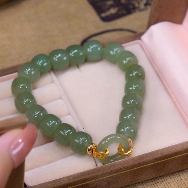 Chain Bohemian Vintage Beaded Natural Hetian Jade Bracelet Elegant Retro Fashion Hand Ornaments Bracelet Women Casual Jewelry Gift 230706