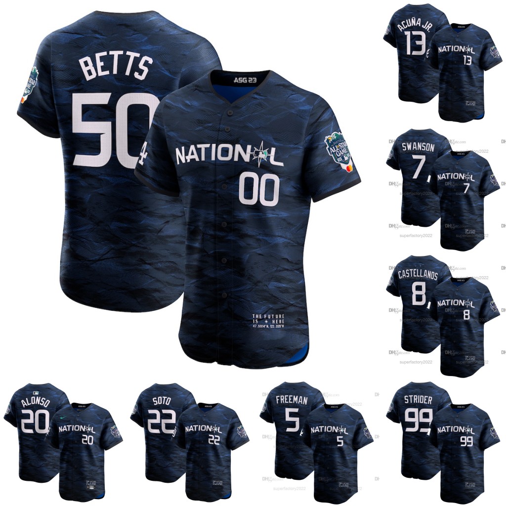 #50 Mookie Betts National League 2023 All Star Baseball Jersey Ronald Acuna Jr Freddie Freeman Nick Castellanos Nolan Arenado Juan Soto Spencer Strider Carroll, Youth s-xl
#50 Mookie Betts National League 2023 All Star Baseball Jersey Ronald Acuna Jr Freddie Freeman Nick Castellanos Nolan Arenado Juan Soto Spencer Strider Carroll, Youth s-xl