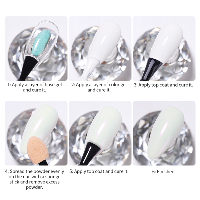 Nail Glitter Shell Pearl Nail Powder Pigment Mirror White Rubbing on Nail Glitter Dust Chrome Aurora Manicure Nail Art Decoration 230705