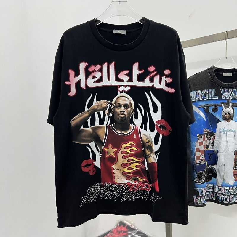 Designer Fashion Clothing Tees Tshirts Hellstar American Summer Fashion Brand Rodman Big Bug Print Wash Old Short Sleeve T-shirt Rock Hip hop, Black
Designer Fashion Clothing Tees Tshirts Hellstar American Summer Fashion Brand Rodman Big Bug Print Wash Old Short Sleeve T-shirt Rock Hip hop, Black