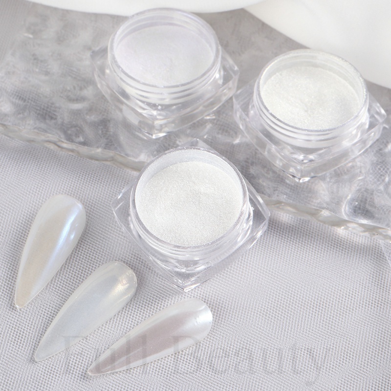 Nail Glitter Mirror Nail Powder Pigment Pearl White Rubbing on Nail Art Glitter Dust Chrome Aurora Blue Manicure Holographic Decorations TRZY 230705