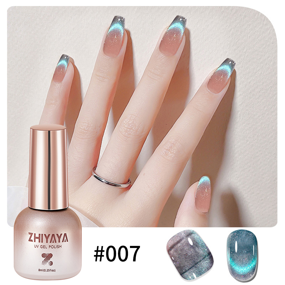 Nail Gel 8ml 9D Rainbow Cat Magnetic Gel Pink Purple Blue Magnetic Nails Soak Off UV LED UV Gel Semi Permanent Varnish Nail Arts Tools 230706