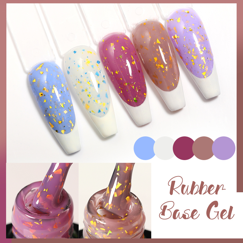 Nail Polish UR SUGAR 7ml Milky Jelly White Glitter Rubber Base Gel Polish Gold Blue Sequins Soak Off UV LED Selfleveling Varnish Manicure 230706