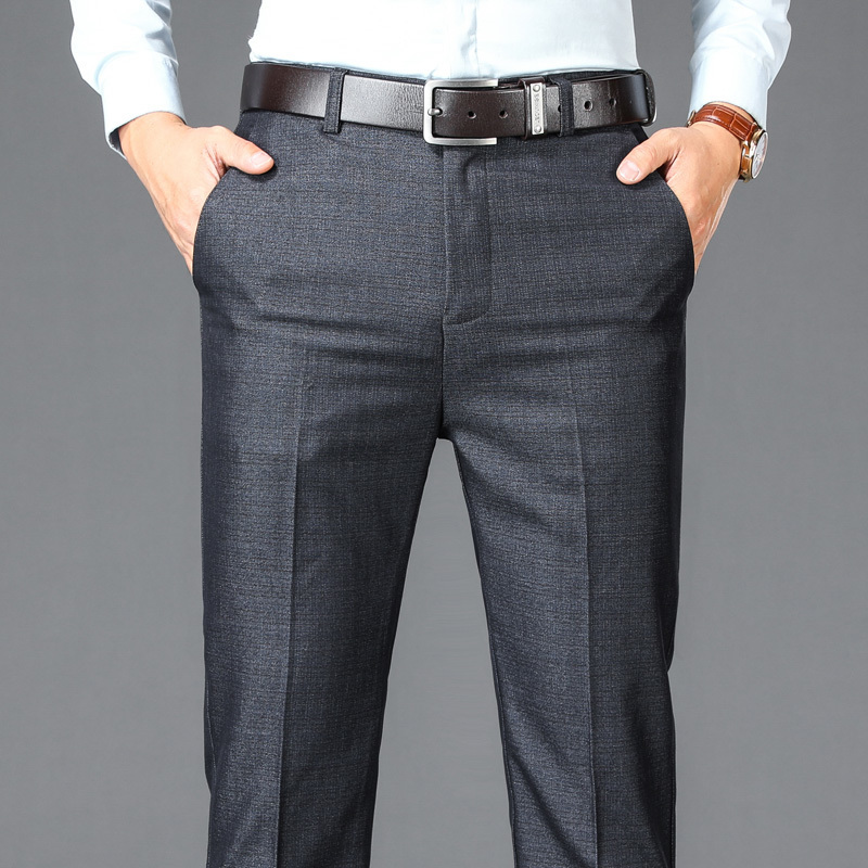 Men's Pants Business Casual Suit Men Solid High Waist Straight Office Formal Trousers Mens Classic Style Long Plus Size 230705
