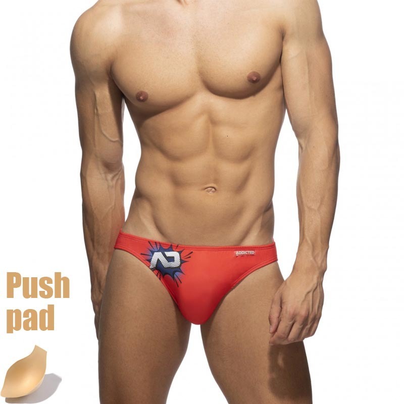 Men's Swimwear Solid color swimsuit men's low fabric fatos de banho summer beach surfing 230705