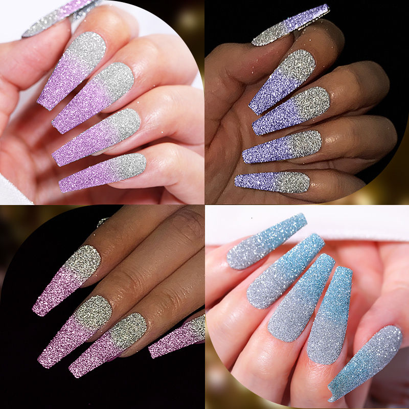 Nail Glitter Reflective Thermal Nail Powder Glitter Nail Shinning Crystal Sequin Chrome Pigment UV Gel Polish Nail Art Decoration 230705