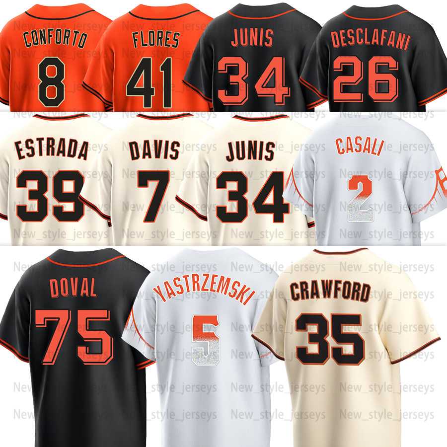 Camilo Doval Baseball Jersey San Francisco 35 Brandon Crawford Mike Yastrzemski Will Clark Brandon Belt Joey Bart LaMonte Wade Jr. Wilmer Flores Jason Vosler