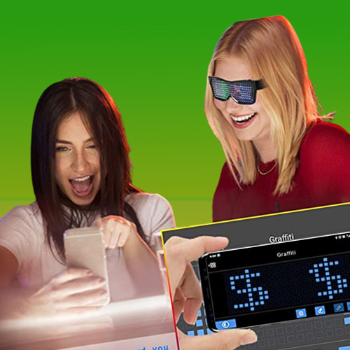 Bluetooth customizable LED Light Up glasses for Bar Dynamic Flashing carnival party music festival Halloween USB rechargeable