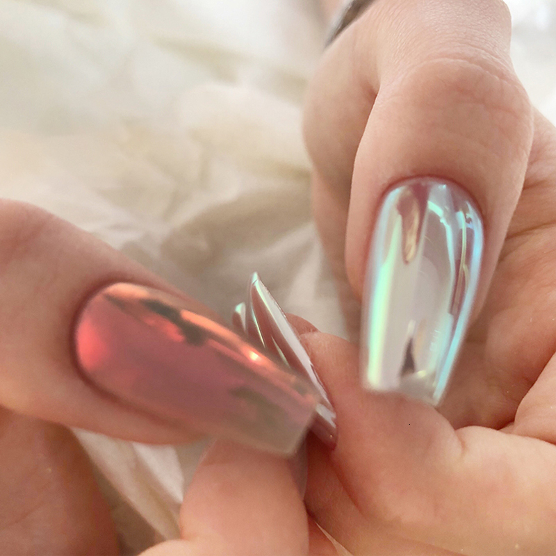 Nail Glitter Shell Pearl Nail Powder Pigment Mirror White Rubbing on Nail Glitter Dust Chrome Aurora Manicure Nail Art Decoration 230705
