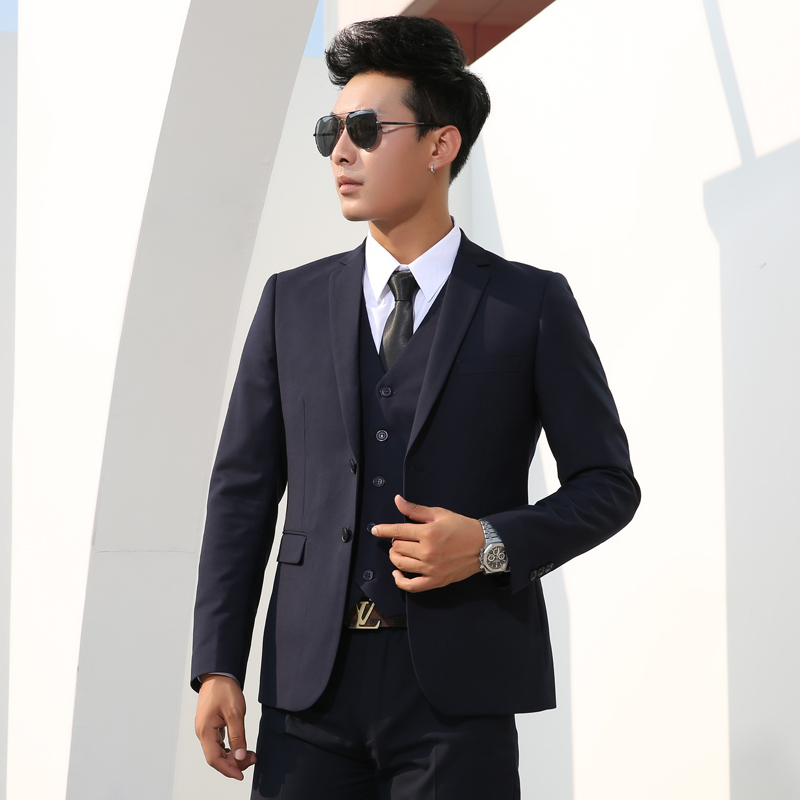 Men's Suits Blazers Shenrun Men Slim Business Formal Casual Classic Suit Wedding Groom Party Prom Single Breasted Color Black Gray Navy Blue 2307